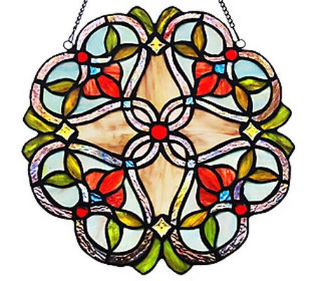 River of Goods 12"H Flowering Vine Stained Glas s Window Panel