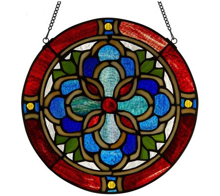 River of Goods 12"H Tiffany-Style Stained Glass Window Panel