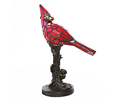 River of Goods 13.5"H Stained Glass Bird Accent Lamp
