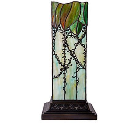 River of Goods 17"H Stained-Glass Lavish Vine H urricane Lamp