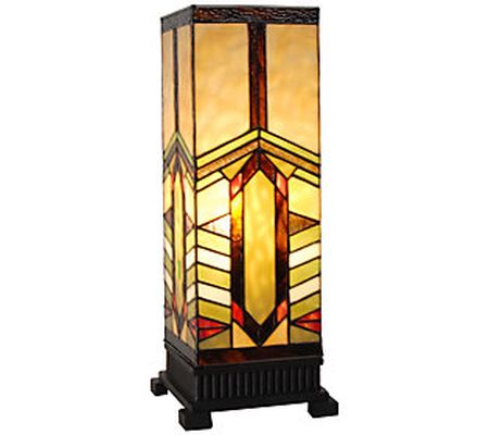 River of Goods 17"H Stained Glass Mission Style Table Lamp