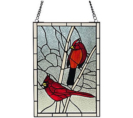 River of Goods 18.5"H Cardinal Stained Glass Wi ndow Panel