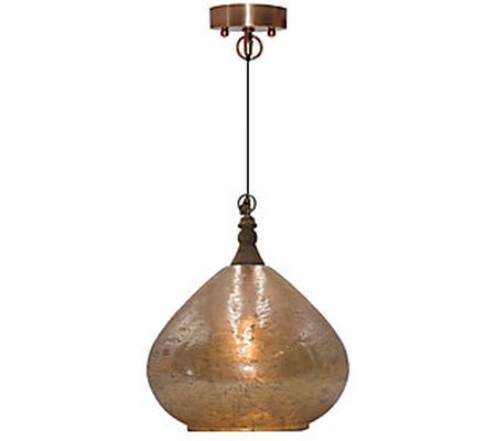 River of Goods 18"H Glass Coastal Teardrop 1-Li ght Pendant