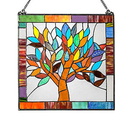 River of Goods 18"H Stained Glass Mystical Tree Window Panel