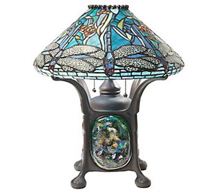 River of Goods 21.5"H Dragonfly Tiffany-Style T ble Lamp
