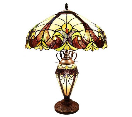 River of Goods 24.5"H Stained Glass Double Lit ble Lamp