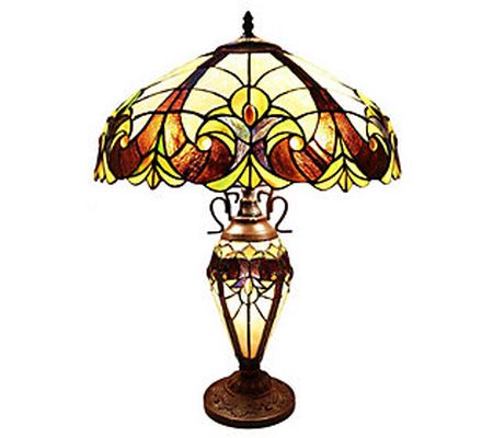 River of Goods 24.5"H Stained Glass Double Lit Table Lamp