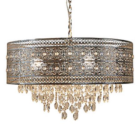 River of Goods 24"W Polished Nickel and Crystal Chandelier