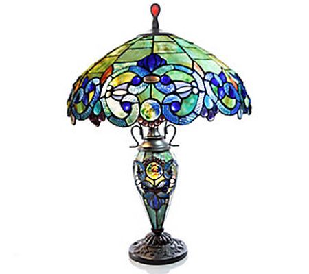 River of Goods 26"H Stained Glass Victorian-Sty le Table Lamp
