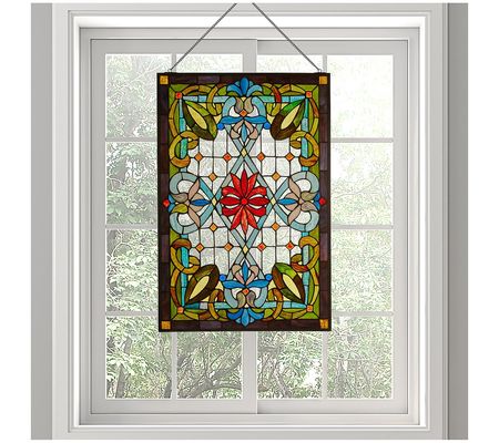 River of Goods 30"H Traditional Stained Glass W indow Panel