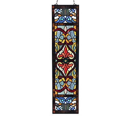 River of Goods 36"H Stained Glass Fleur De Lis Window Panel