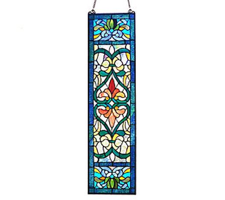 River of Goods 36"H Victorian Stained Glass Win dow Panel