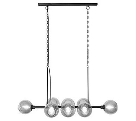 River of Goods 48"L 8-Light Metal and Smoked Gl ass Chandelier