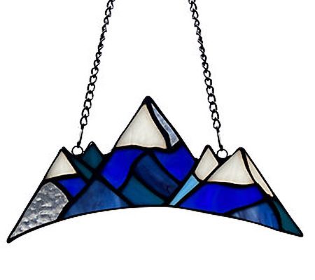 River of Goods 4"H Mountain Peaks Stained Glass Window Panel
