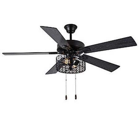 River of Goods 52" 5-Blade LED Matte Black Ligh ted Ceiling Fan