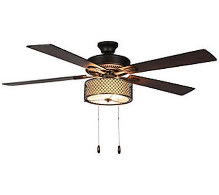 River of Goods 52"W Bronze Waved LED Ceiling Fa n