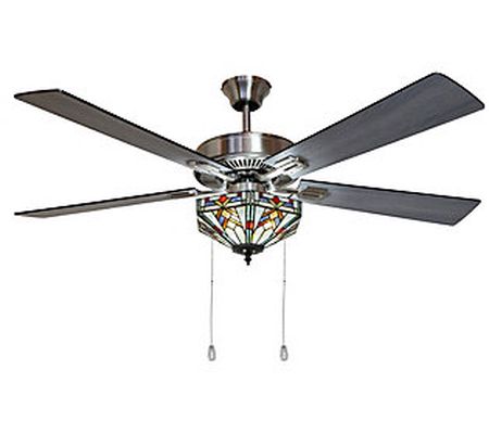 River of Goods 52"W Mission Stained Glass LED C eiling Fan