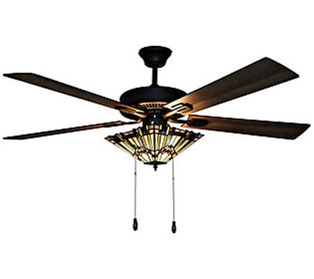 River of Goods 52"W Orson Craftsman Stained Gla ss Ceiling Fan