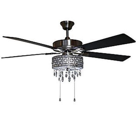 River of Goods 52"W Roxsie Crystal LED Chandeli er Ceiling Fan