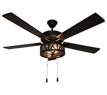 River of Goods 52"W Zander Industrial Caged LED Ceiling Fan