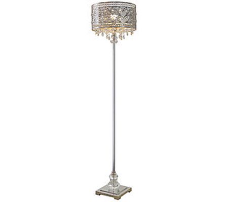 River of Goods 60.5"H Polished Nickel and Cryst al Floor Lamp