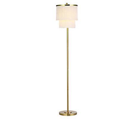 River of Goods 63"H Metal Floor Lamp With Fring Shade