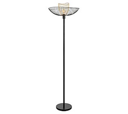 River of Goods 71"H Floor Lamp with Black and G ld Metal Shade