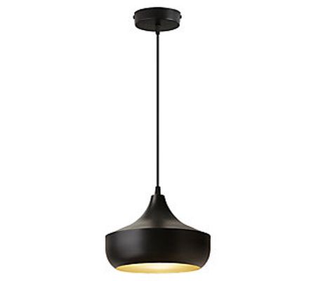 River of Goods 9.75"W 1-Light Black and Gold Me tal Pendant