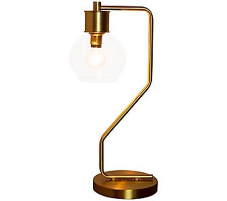 River of Goods Brushed Gold and Glass 1-Light T able Lamp