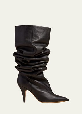 River Slouchy Leather Mid Boots