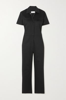 Rivet Utility - Worker Cotton-blend Twill Jumpsuit - Black