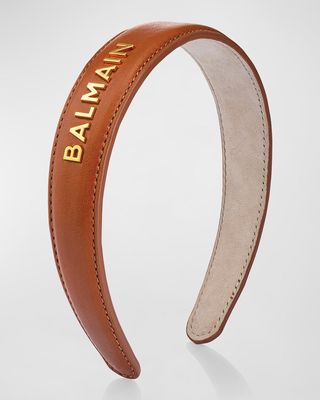 Riviera Large Cognac Headband with Logo