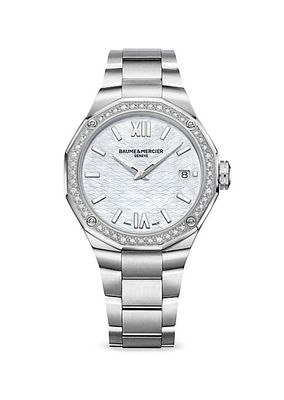 Riviera Stainless Steel, Mother-Of-Pearl & Diamonds Watch