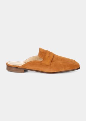 Riviera Suede Penny Loafer Mules