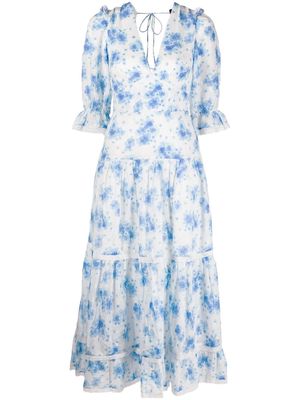 Rixo Adelaide floral-print midi dress - Blue