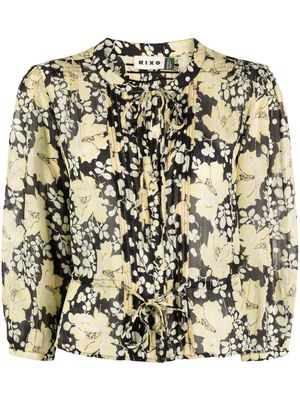 Rixo Berry floral-print crepe blouse - Yellow