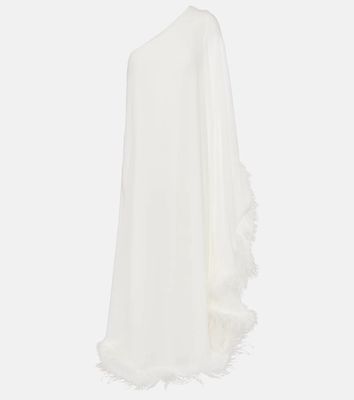 Rixo Bridal Liza feather-trimmed maxi dress