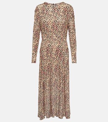 Rixo Cerise leopard-print midi dress