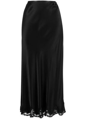 Rixo Crystal lace-trim midi skirt - Black