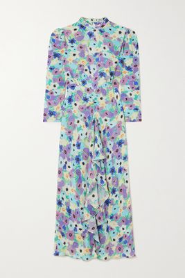RIXO - Dani Open-back Floral-print Silk Crepe De Chine Midi Dress - Purple