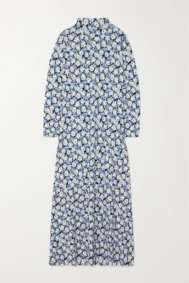RIXO - Elise Floral-print Stretch-jersey Midi Dress - Blue