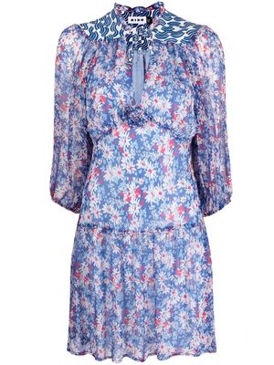 Rixo floral-print short dress - Blue