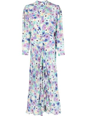 Rixo floral-print silk midi-dress - Purple