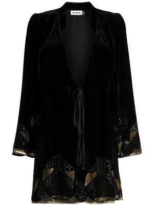 Rixo Iris velvet short dress - Black
