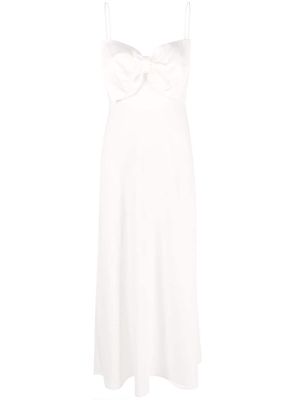 Rixo Leanna bow-embellished midi dress - White