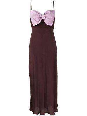 Rixo Leanne bow-detail dress - Brown
