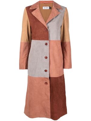 Rixo Lindsey patchwork coat - Brown