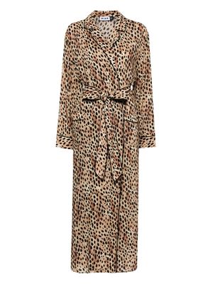 Rixo Marta leopard-print robe - Brown