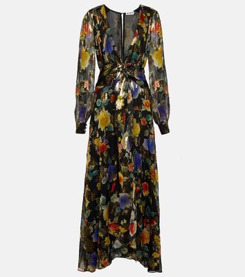 Rixo Meera floral fil coupé silk-blend gown