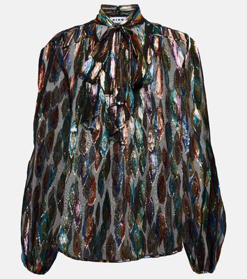 Rixo Moss jacquard chiffon blouse